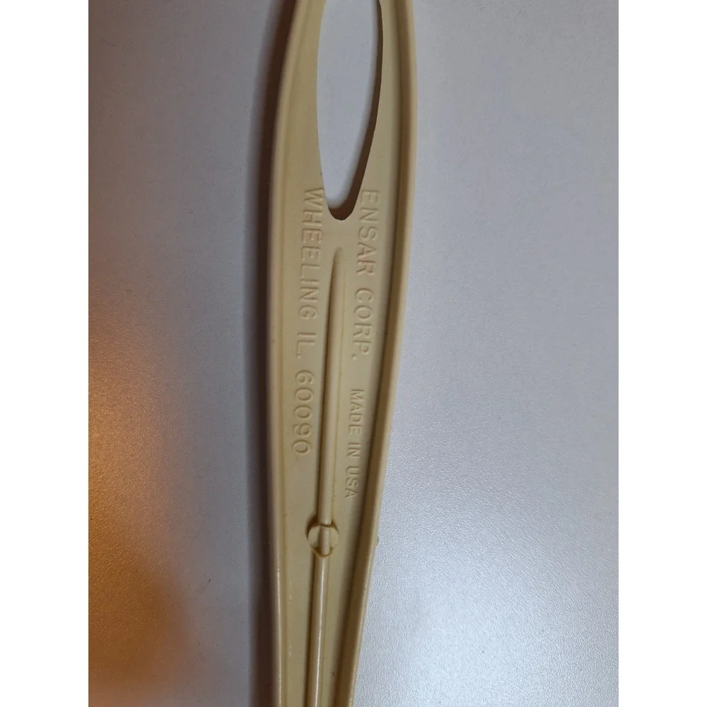 Vintage Ensar Corp Beige Slotted Cooking Spoon, small imperfection on side